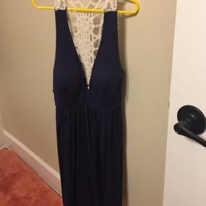 Navy blue lace back small dress